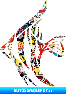 Samolepka Ryba 024  levá akvarijní skalára Sticker bomb