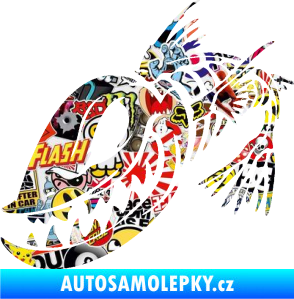 Samolepka Ryba kostra 001 levá Sticker bomb
