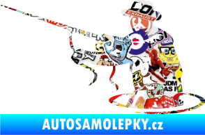 Samolepka Rybář 015 levá s udicí Sticker bomb