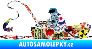Samolepka Rybář 017 levá rybolov v lodičce Sticker bomb