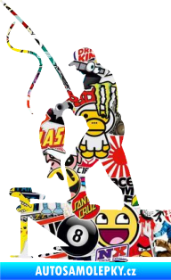 Samolepka Rybář 021 levá s prutem Sticker bomb