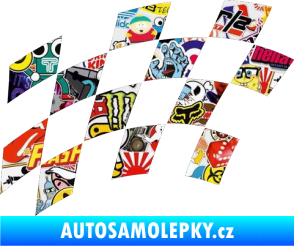 Samolepka Šachovnice 037 Sticker bomb