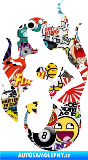 Samolepka Sexy žena 004 levá s ďáblem v těle Sticker bomb