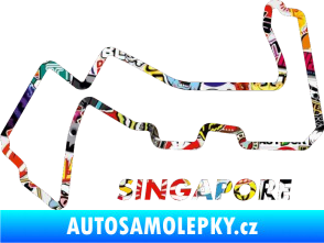 Samolepka Okruh Singapore Sticker bomb