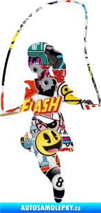 Samolepka Skákání přes švihadlo 003 levá skipping rope Sticker bomb