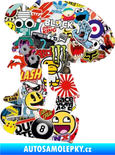 Samolepka Skateboard 001 levá Sticker bomb
