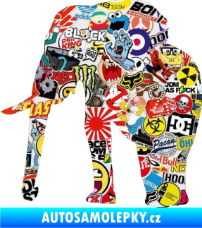 Samolepka Slon 007 levá Sticker bomb