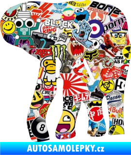 Samolepka Slon 016 levá Sticker bomb