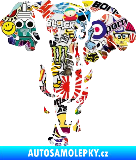 Samolepka Slon 031 levá Sticker bomb