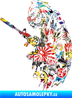 Samolepka Smrtka 014 levá se samopalem Sticker bomb