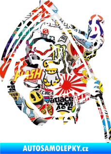 Samolepka Smrtka 015 levá s kosou Sticker bomb