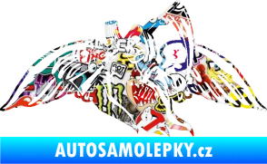 Samolepka Smrtka 016 levá s křídly a kosou Sticker bomb