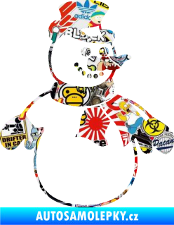 Samolepka Sněhulák 002 pravá vánoční dekor Sticker bomb