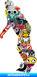 Samolepka Snowboard 005 levá Sticker bomb