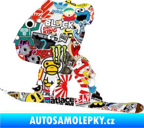Samolepka Snowboard 010 pravá Sticker bomb