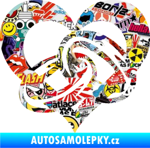 Samolepka Snubní prstýnky v srdíčku levá Sticker bomb