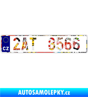Samolepka SPZ s EU neodrazkový podklad Sticker bomb