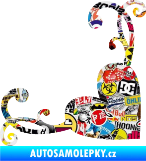 Samolepka Srdce dekor pravá Sticker bomb
