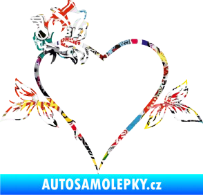 Samolepka Srdce s růží levá Sticker bomb