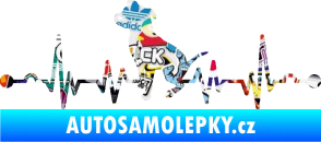 Samolepka Srdeční tep 007 levá pitbull Sticker bomb