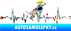 Samolepka Srdeční tep 007 pravá pitbull Sticker bomb