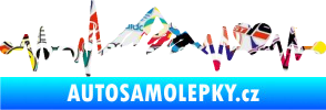 Samolepka Srdeční tep 011 hory se srdcem pravá Sticker bomb