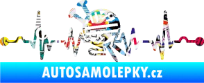 Samolepka Srdeční tep 016 pravá pletení Sticker bomb