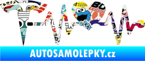 Samolepka Srdeční tep 043 levá Tesla Sticker bomb