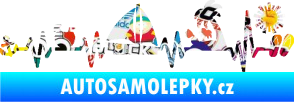 Samolepka Srdeční tep 094 levá dovolená u moře Sticker bomb
