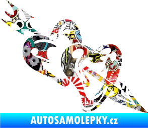 Samolepka Srdíčka 001 pravá se šípem Sticker bomb