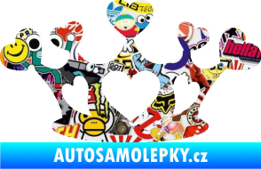Samolepka Srdíčka korunka Sticker bomb