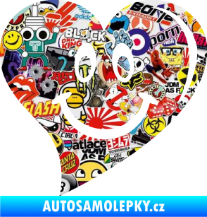Samolepka Srdíčko 014 pravá s úsměvem Sticker bomb
