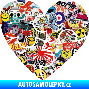 Samolepka Srdíčko 018 pravá puzzle Sticker bomb