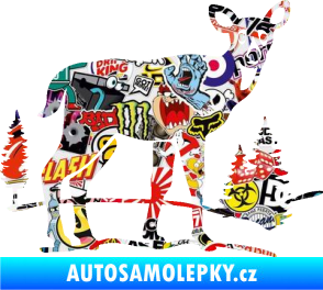 Samolepka Srna 002 pravá s krajinou Sticker bomb