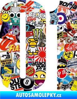 Samolepka Startovní číslo 01 typ 2 Sticker bomb