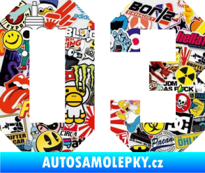 Samolepka Startovní číslo 03 Sticker bomb