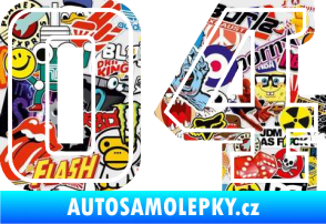 Samolepka Startovní číslo 04 typ 5 Sticker bomb