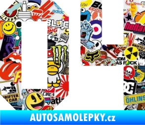 Samolepka Startovní číslo 04 Sticker bomb