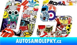 Samolepka Startovní číslo 05 typ 6 Sticker bomb