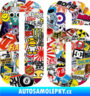 Samolepka Startovní číslo 06 typ 2   Sticker bomb