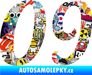 Samolepka Startovní číslo 09 typ 3  Sticker bomb
