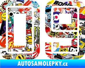 Samolepka Startovní číslo 09 typ 7 Sticker bomb