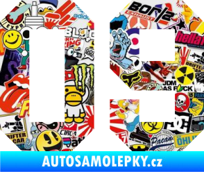 Samolepka Startovní číslo 09 Sticker bomb