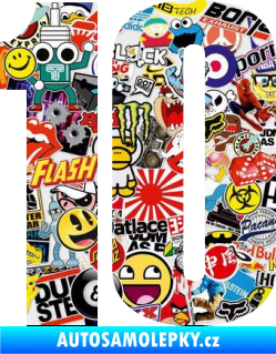 Samolepka Startovní číslo 10 typ 2    Sticker bomb