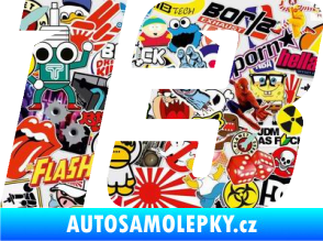 Samolepka Startovní číslo 13 typ 6 Sticker bomb