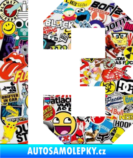 Samolepka Startovní číslo 13 Sticker bomb
