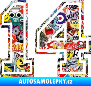 Samolepka Startovní číslo 14 typ 4 Sticker bomb