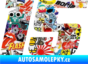 Samolepka Startovní číslo 15 typ 6 Sticker bomb