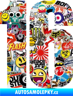 Samolepka Startovní číslo 16 typ 2   Sticker bomb