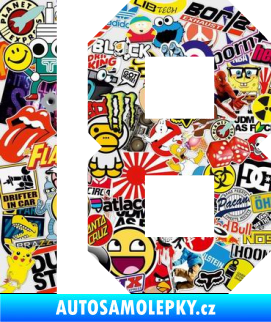 Samolepka Startovní číslo 18 Sticker bomb